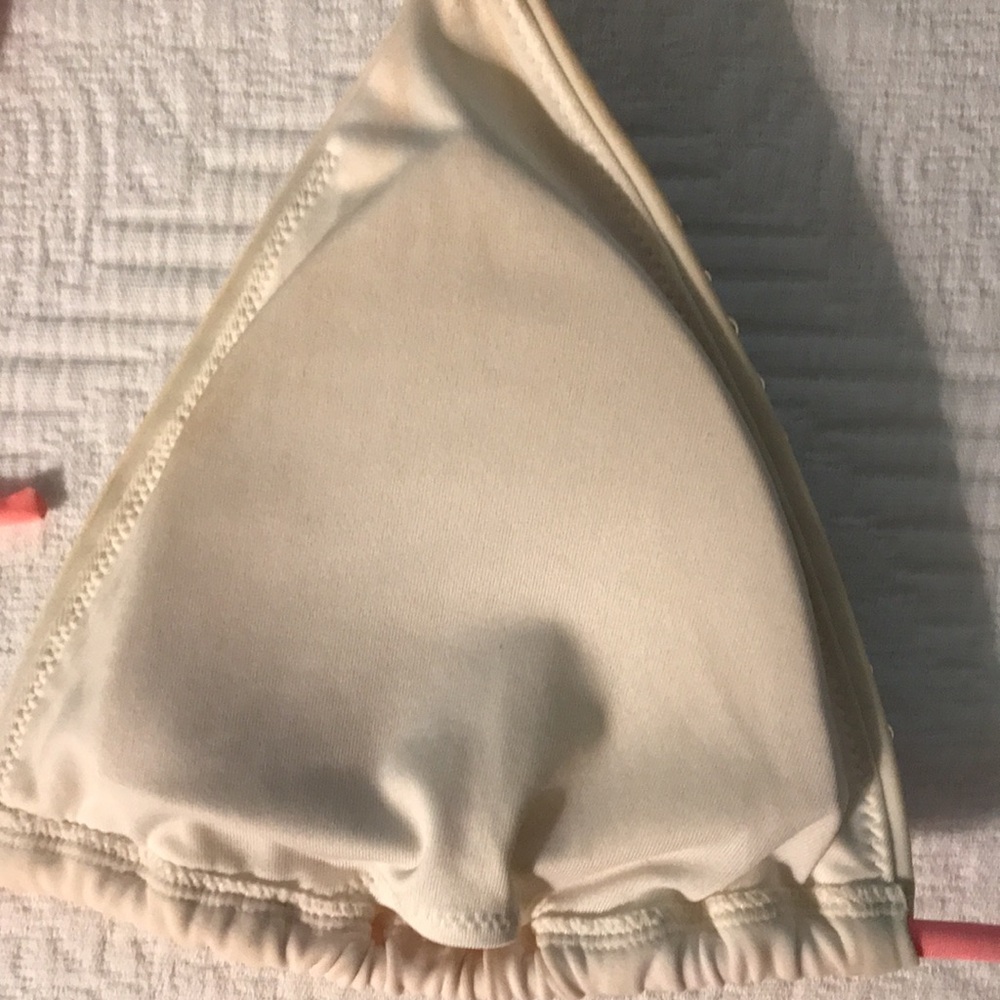 Victoria’s Secret Beaded Sequin Triangle Top Pink String Bikini Swimsuit M - Picture 10 of 17